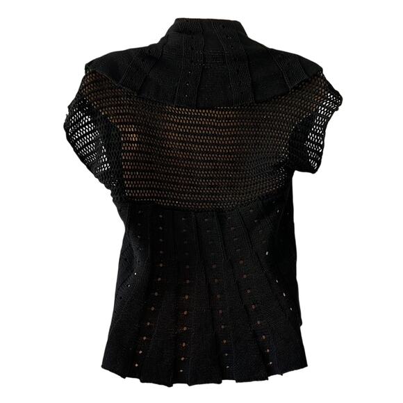 Forever 21 Black Sweater Vest Cardigan Juniors Size Small Tie Front Y2K - Picture 4 of 9